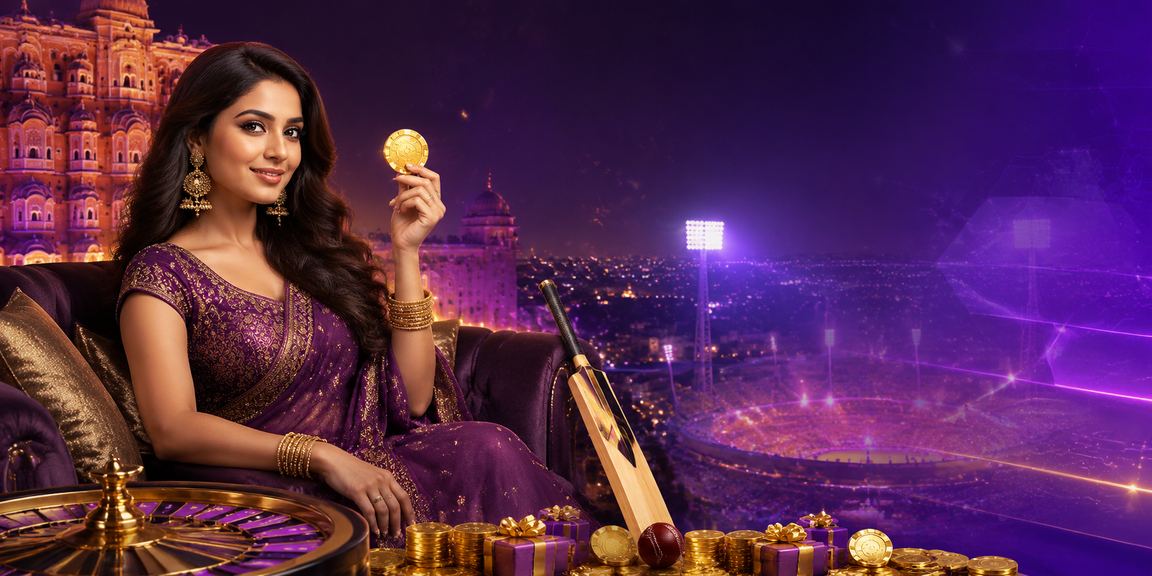 Vibrant Jaipur cricket betting with neon lights and celebration